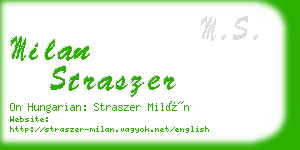 milan straszer business card